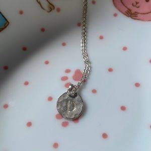 3/$10! Silver Hammered Letter D Necklace